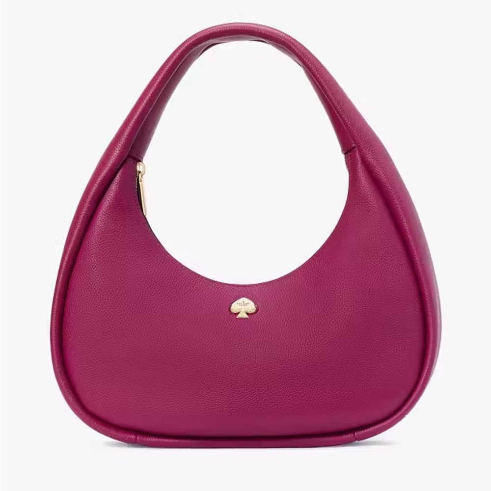 NWT Kate Spade Kayla Crescent Shoulder Bag Pebbled Leather Dark Raspberry KK054